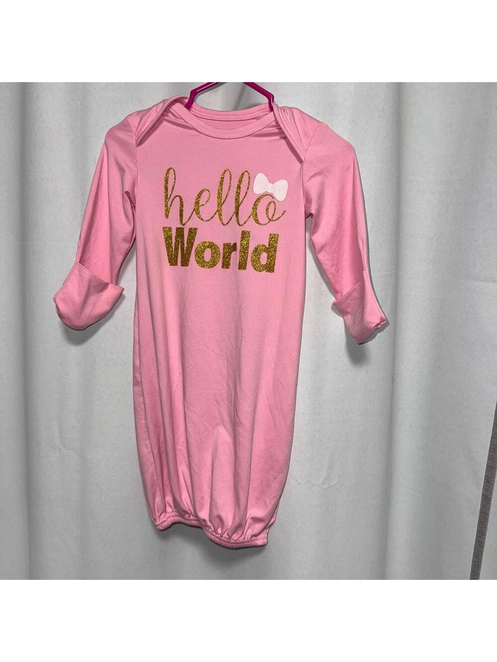 Posh Peanut Hello World Infant Baby Gown Layette Soft Sleeper 0-3m